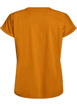 Zizzi Kortermet t-skjorte i en bomullsblanding, Orange, Packshot image number 1