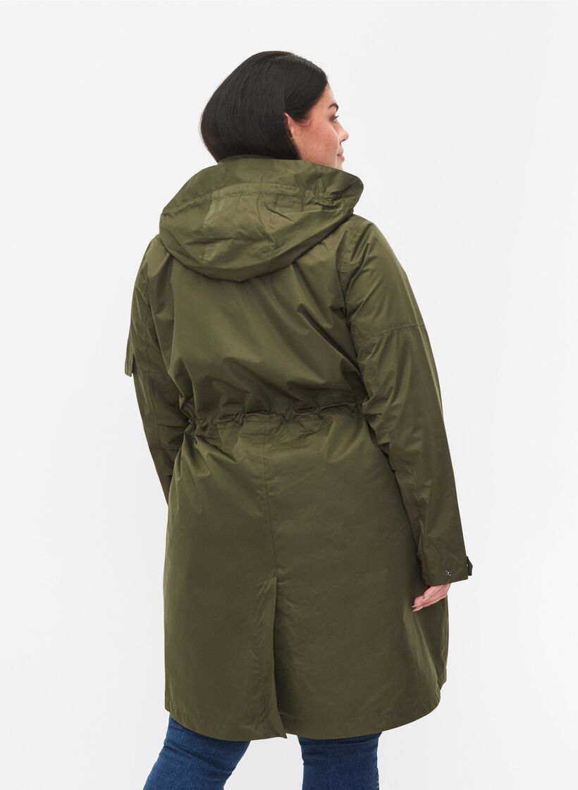 Vanntett parkas med avtagbar hette, Forest Night, Model image number 1