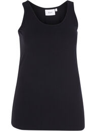 Ensfarget basic topp, Black