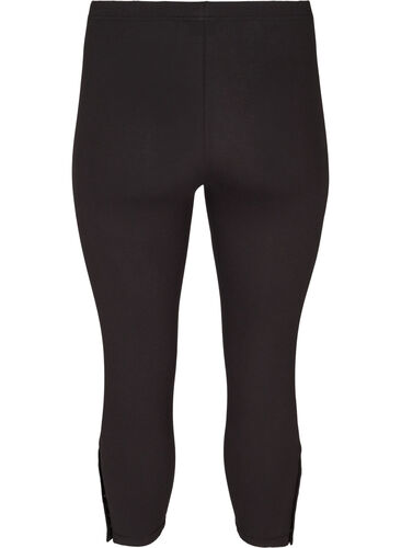 3/4-leggings med knapper, Black, Packshot image number 1