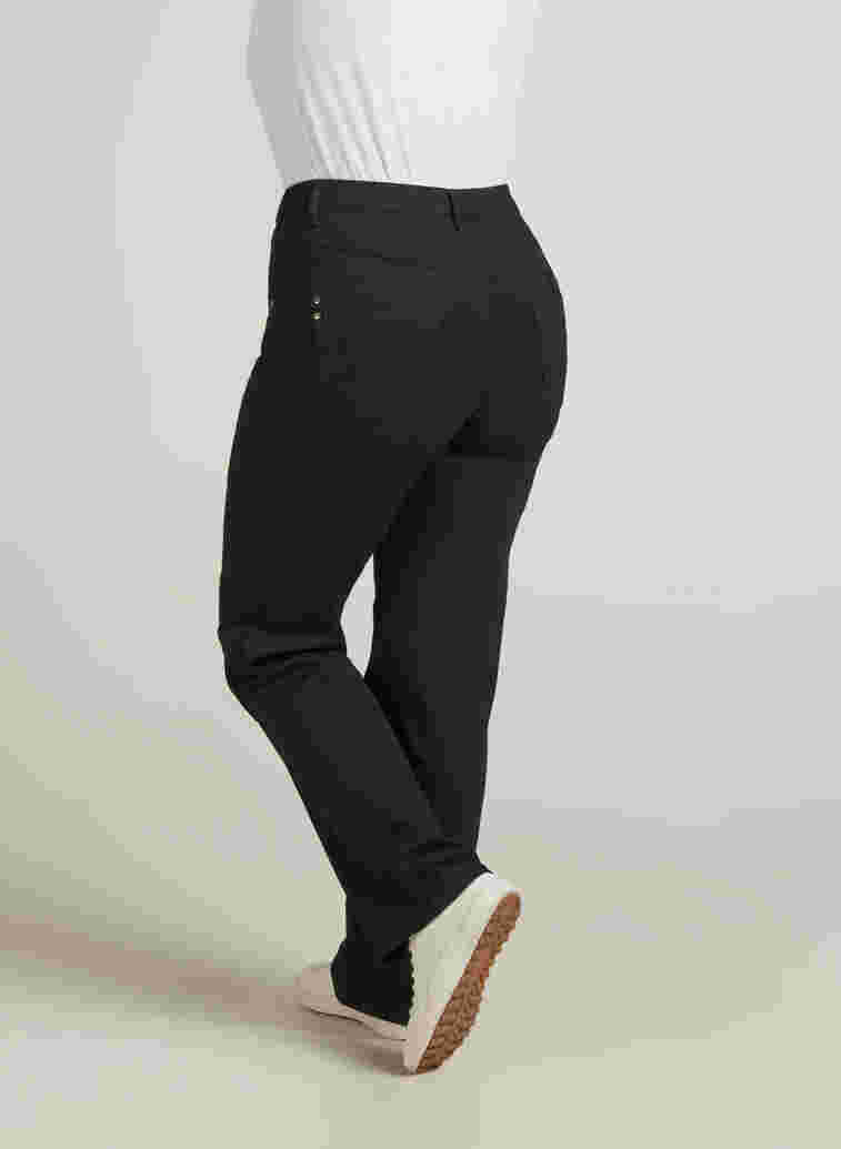 Regular fit Gemma jeans med høyt liv, Black, Model image number 1