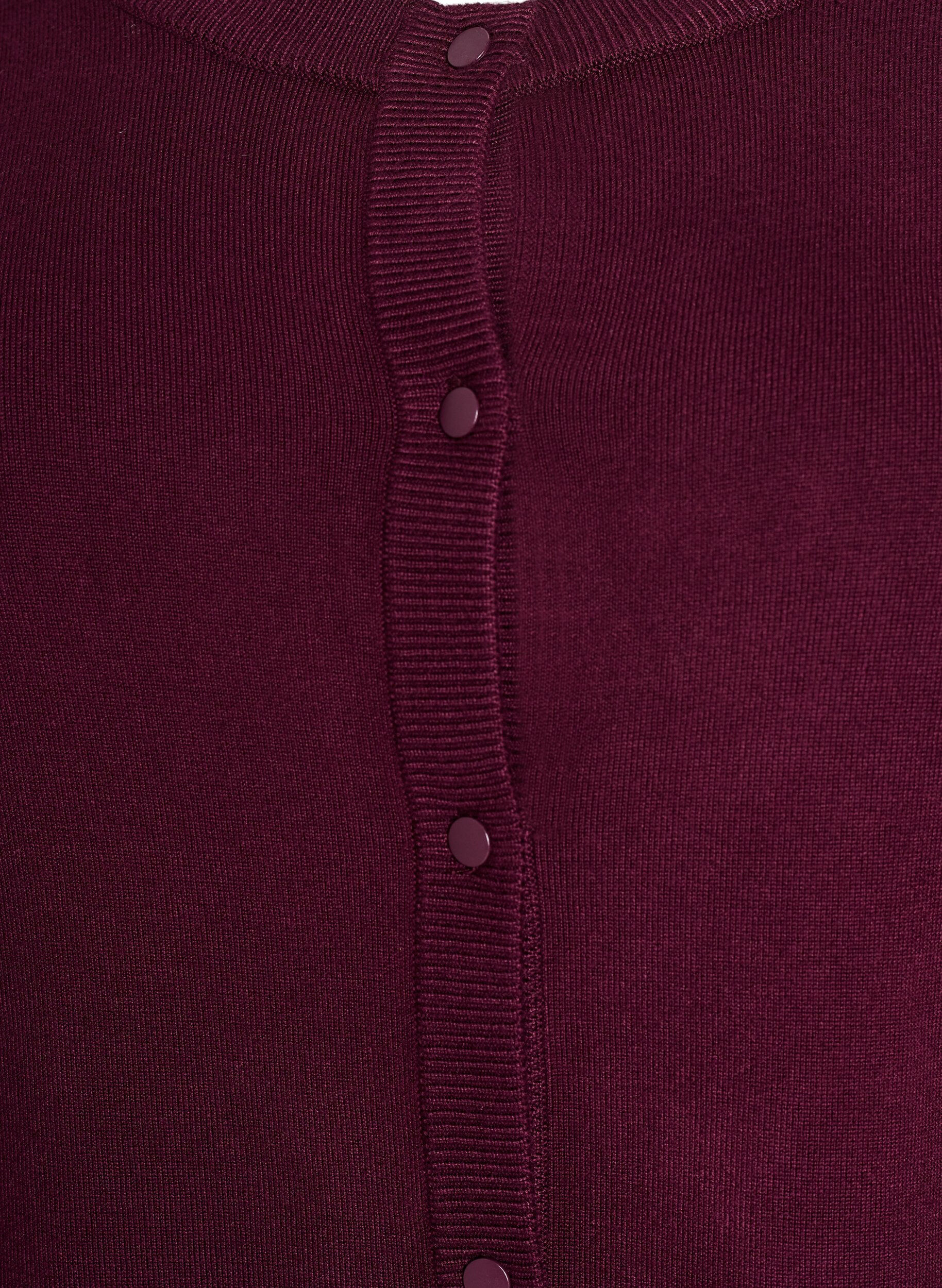 ZizziStrikkecardigan med rund hals og knapper, R&oslash;d, Packshot image number 2