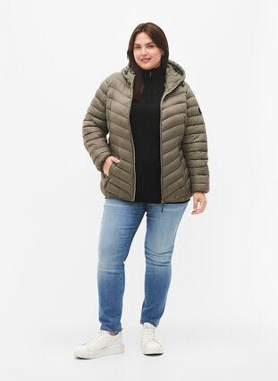 Lettvektsjakke med hette, Bungee Cord , Model image number 2