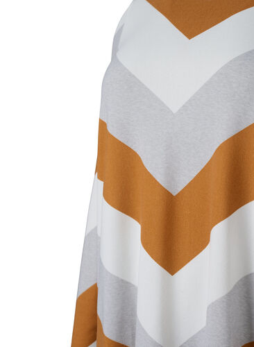 Mønstret bluse med lange ermer, Beige Zig Zag, Packshot image number 2