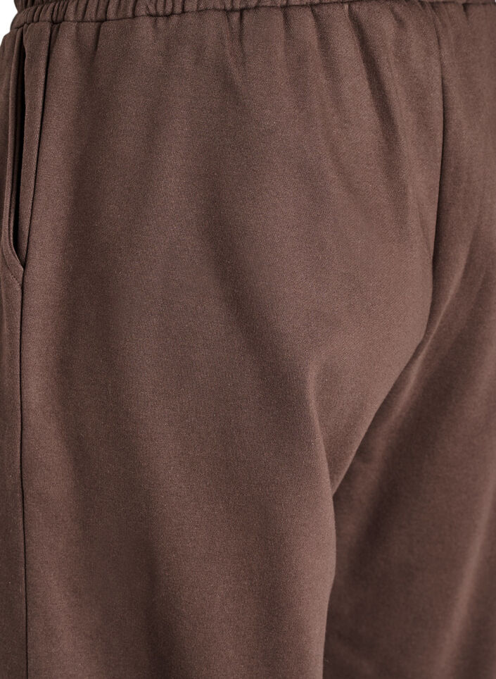 Joggebukser med h&oslash;y midje og lommer, Brun, Packshot image number 3