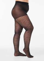 Tights med glittersebra og 30 denier, Blackw. silver