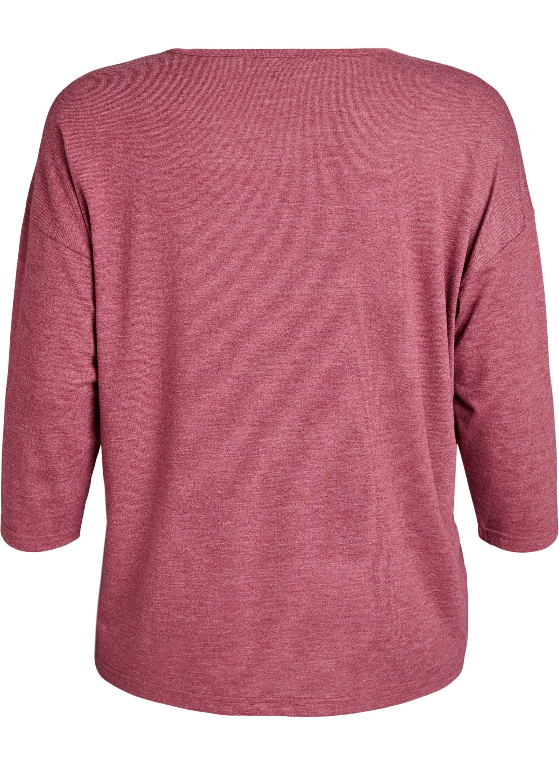 Zizzi FLASH &ndash; Jersey bluse med 3/4 ermer, Rosa, Packshot image number 1