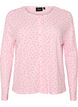Cardigan i &oslash;kologisk bomull med hullbroderi, Rosa, Packshot image number 0
