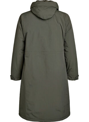 Zizzi Parka med hette og justerbar midje, Grønn, Packshot image number 1