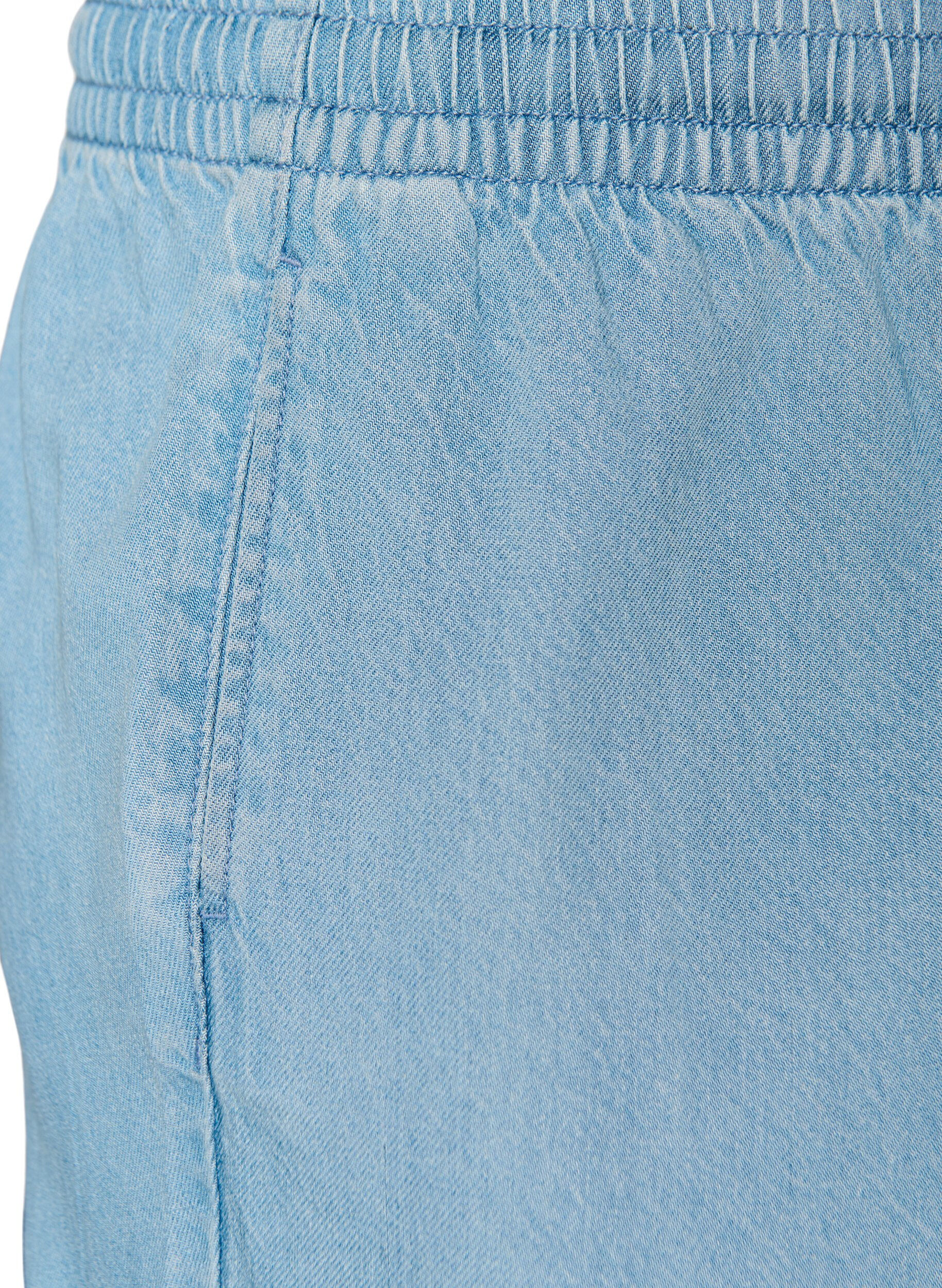 ZizziShorts med plagg i denim med elastisk midje og snor, Bl&aring;, Packshot image number 2