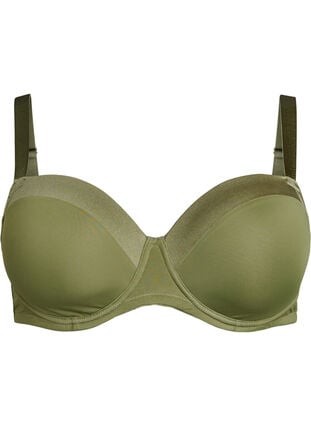 Zizzi Formpresset BH i mikrofiber med satengdetalj, Cypress, Packshot image number 0