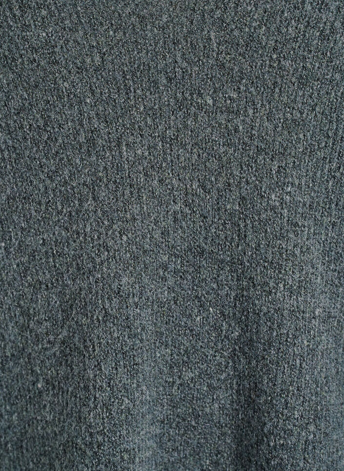 Strikkebluse med V-hals og raglanermer, Grønn, Packshot image number 2