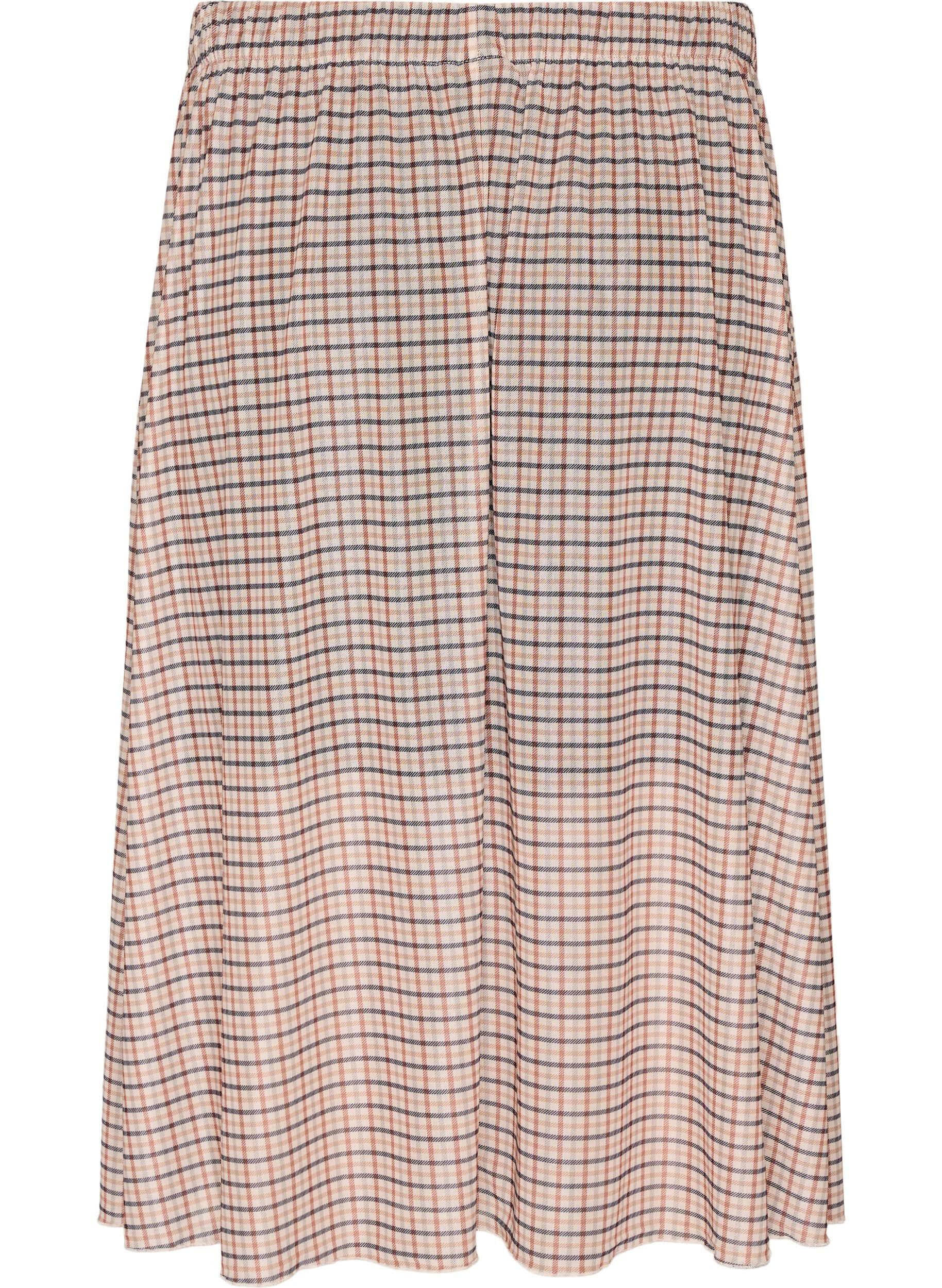 ZizziRutete midiskj&oslash;rt i netting, Beige, Packshot image number 1