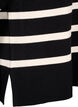 Strikket bluse med striper og 3/4 ermer, Black Birch Stripes, Packshot image number 3