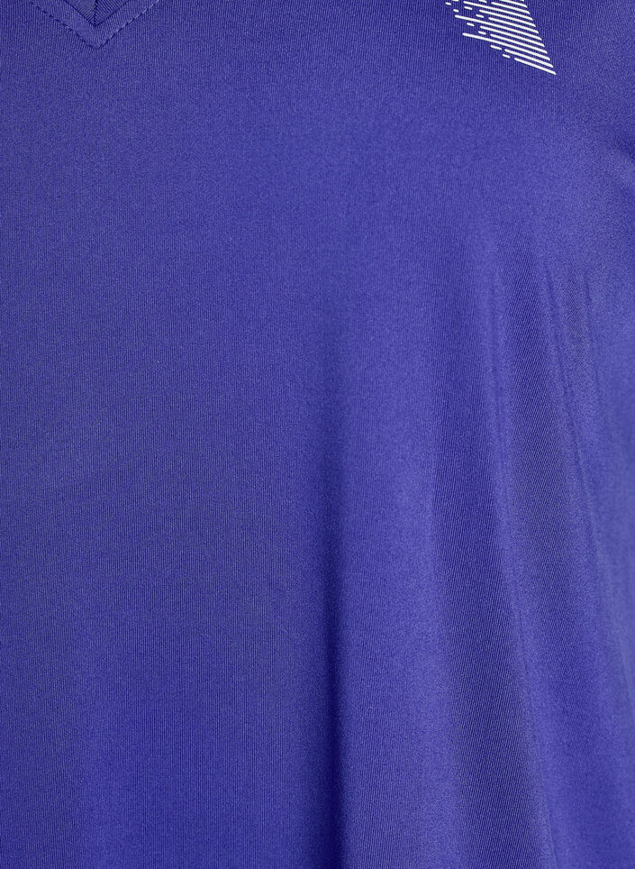 L&oslash;stsittende trenings-t-skjorte med v-hals, Lilla, Packshot image number 2