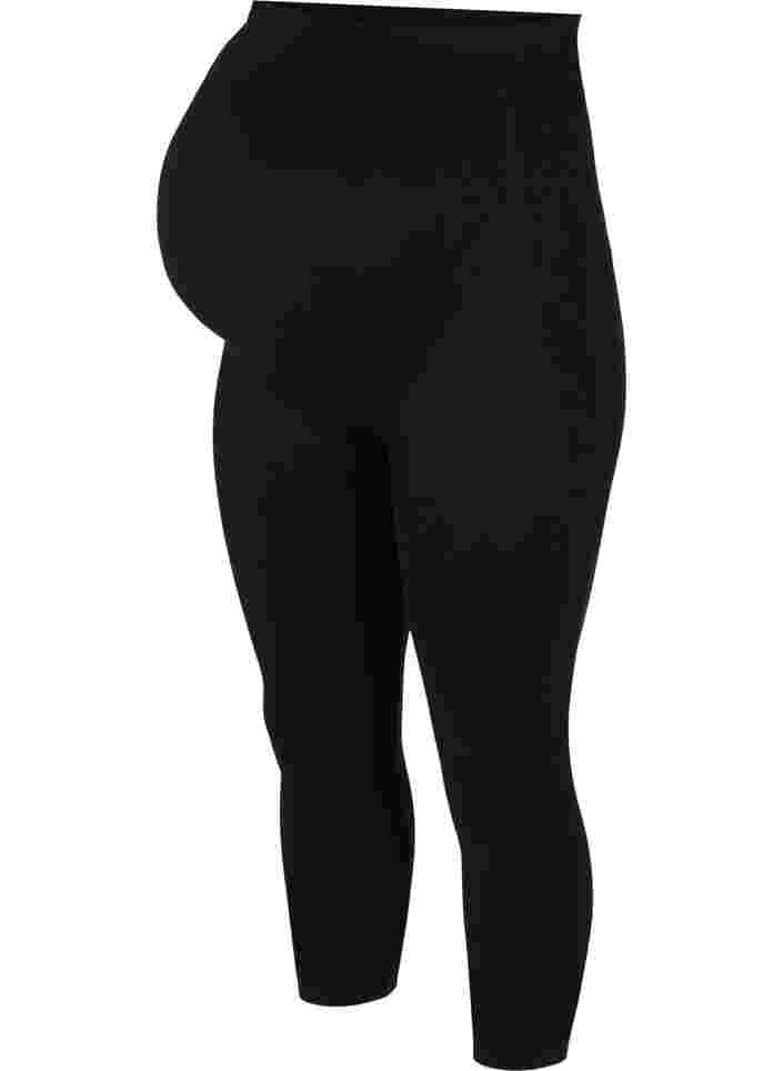 Sømløs leggings til gravide, Black, Packshot image number 0