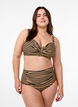H&oslash;ytlivs bikinitruse med striper, Brun, Model image number 0