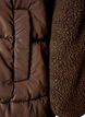 Midilang pufferjakke med teddyfleece, Brun, Packshot image number 3
