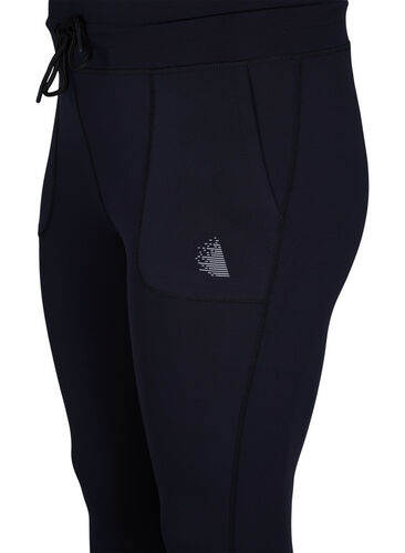 7/8-tights med lommer og justerbar knyting, Black, Packshot image number 2