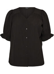 Skjortebluse med 1/2 ermer, Svart