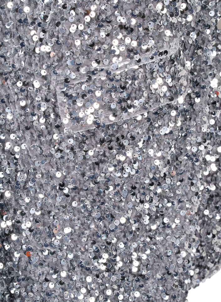 Paljettblazer med lommer, Silver, Packshot image number 3