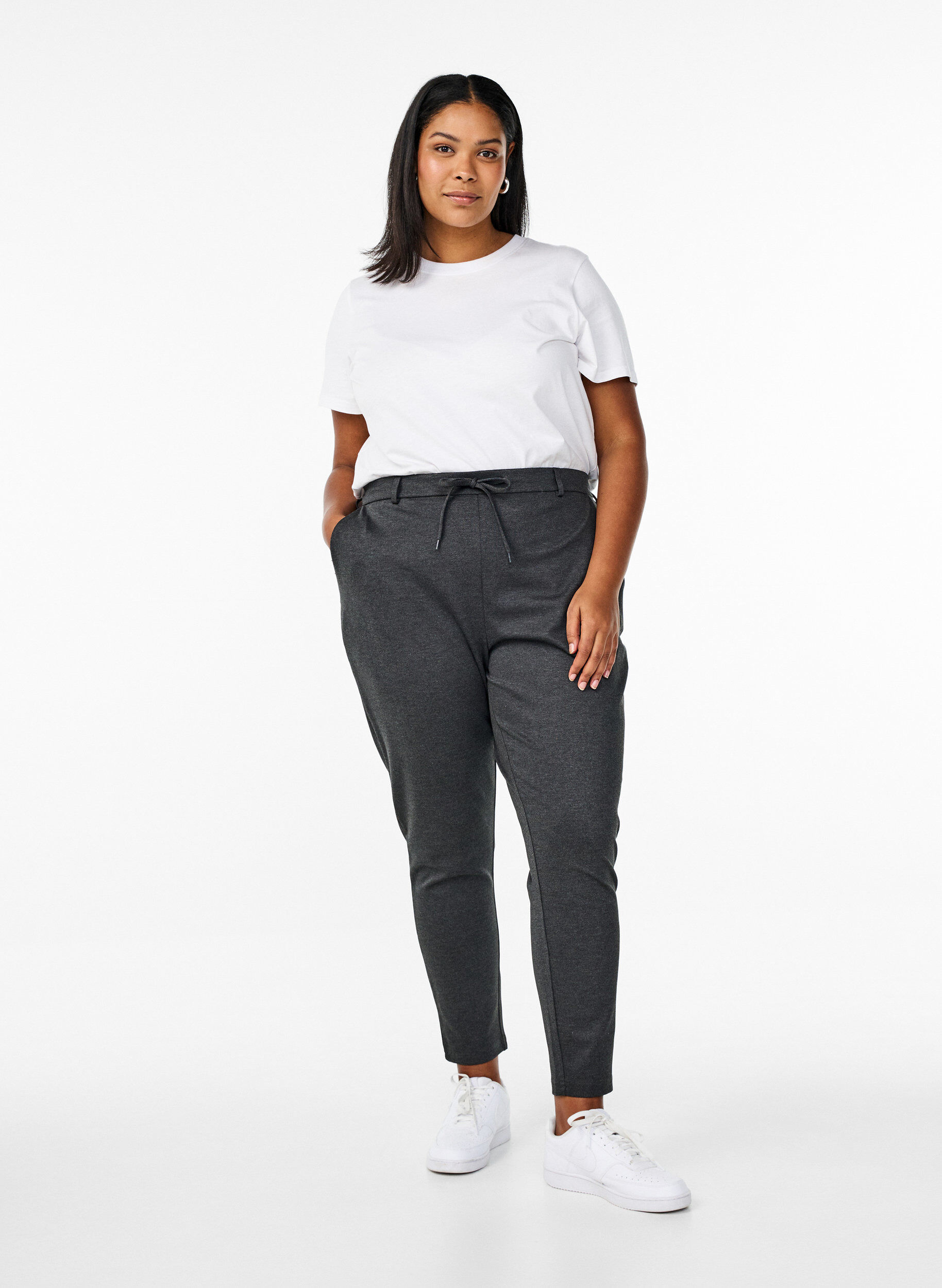 Croppede Maddison-bukser, Gr&aring;, Model