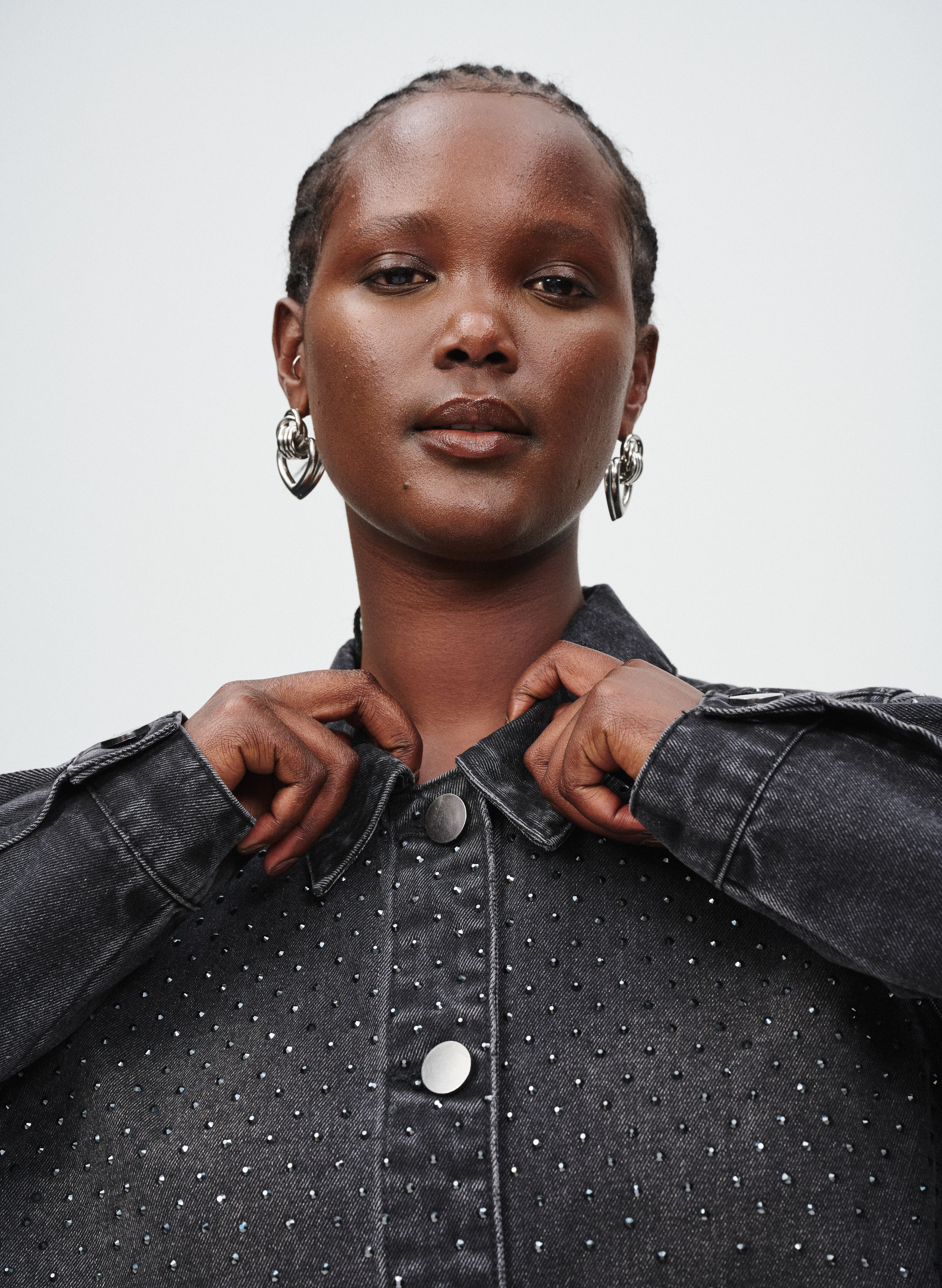 Zizzi Denim med steindetaljer, , Model