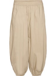 Ballongbukser med lommer og elastisk midje, Beige