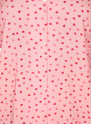 Pysjamastopp i viskose med trykk, Pink Icing W. hearts, Packshot image number 2