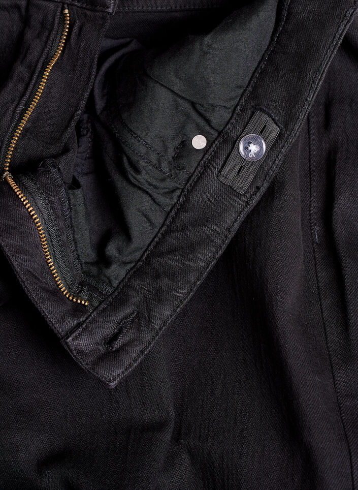 Jeans med vide ben og høy midje, Svart, Packshot image number 3