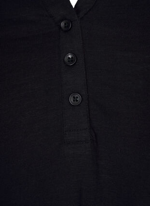 Bluse i bomull med 3/4-ermer, Black, Packshot image number 2