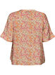 Bluse i viskose med blomstertrykk, Orange, Packshot image number 1