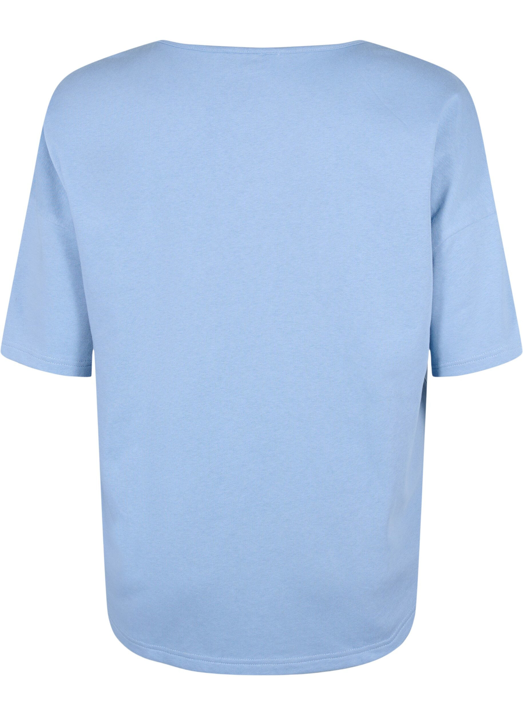 Zizzi Bluse med 1/2-ermer, Faded Denim, Packshot image number 1