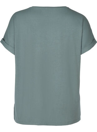 T-skjorte i viskosemiks med rund hals, Balsam Green, Packshot image number 1