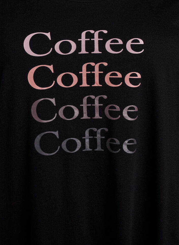 Langermet nattkjole i økologisk bomull, Svart, Packshot image number 2