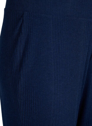 Komfortabel bukse med stripete tekstur, Night Sky Mel., Packshot image number 2