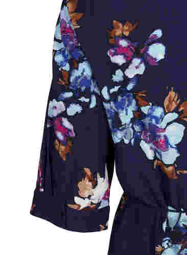 FLASH - Skjortekjole med blomstermønster , Big Blue Flower, Packshot image number 3