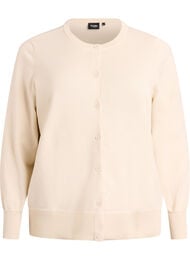 FLASH - Finstrikket cardigan med rund hals, Beige