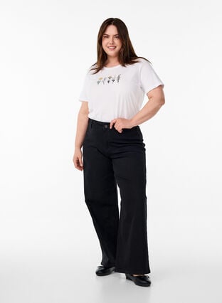 Zizzi FLASH - T-skjorte med motiv, Bright W Multi Flow, Model image number 2