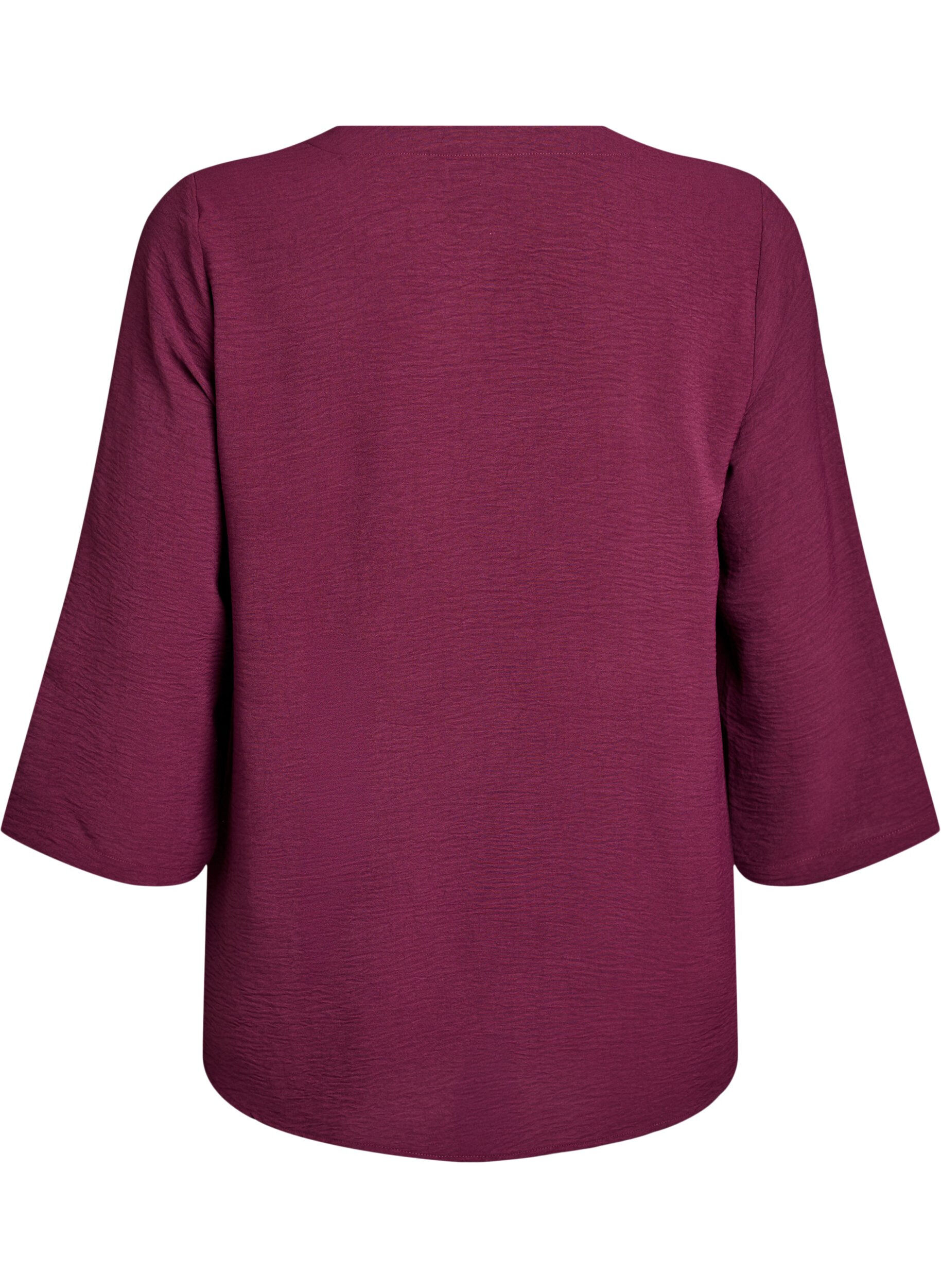 ZizziBluse med 3/4 ermer, M&oslash;rk Bordeaux, Packshot image number 1