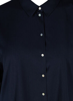 Skjortebluse med 3/4-ermer og knyting, Medieval Blue, Packshot image number 2