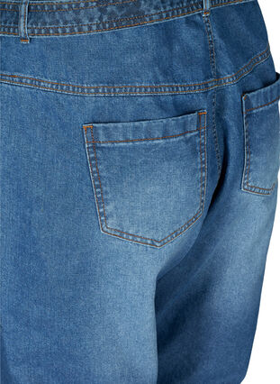 Jeans med høyt liv og belte, Blue denim, Packshot image number 3