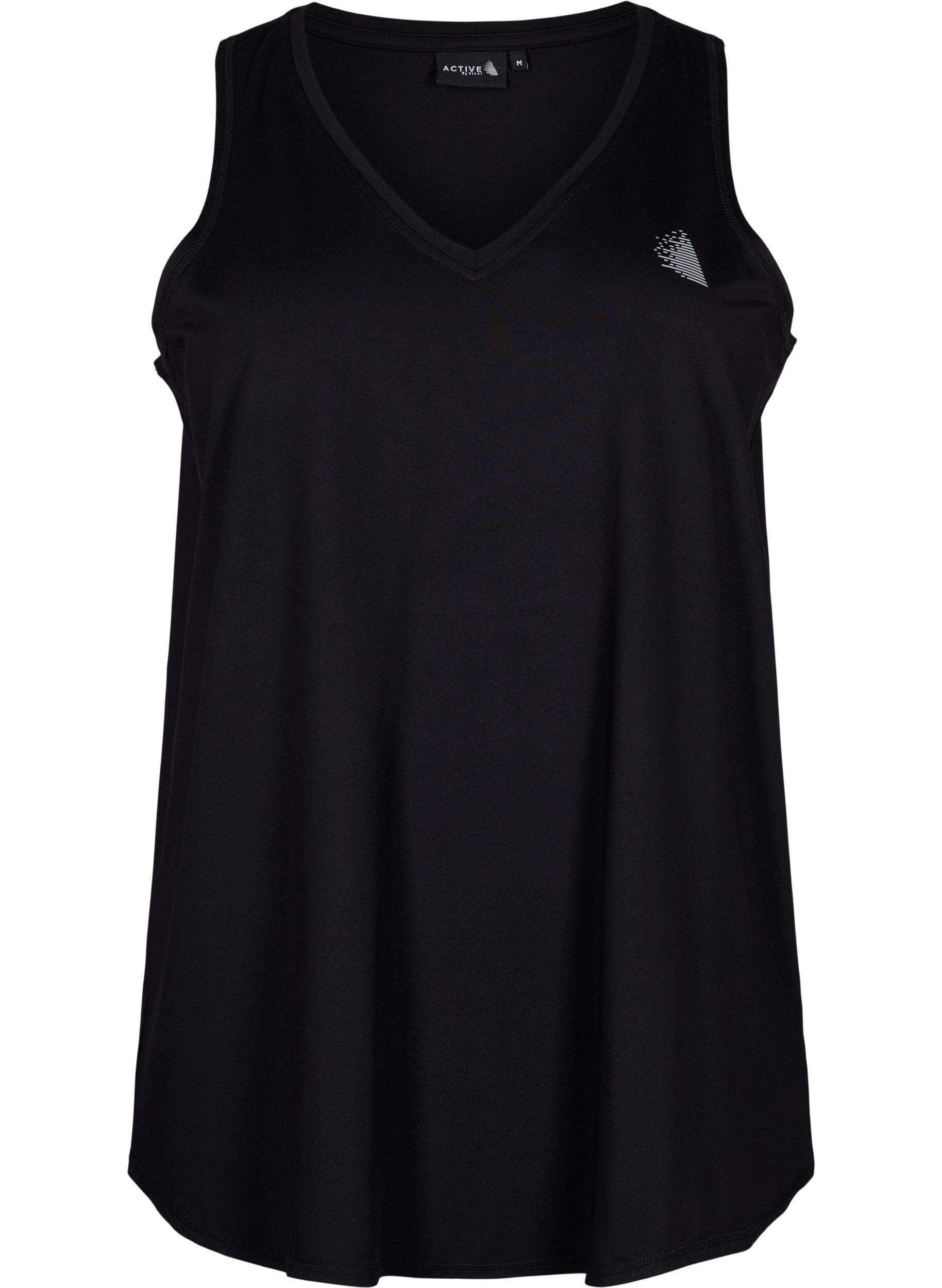 Zizzi Treningsoverdel med v-hals, Black, Packshot image number 0