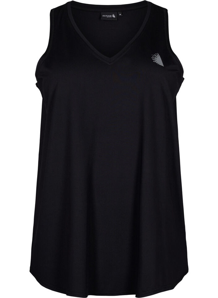 Treningsoverdel med v-hals, Black, Packshot image number 0