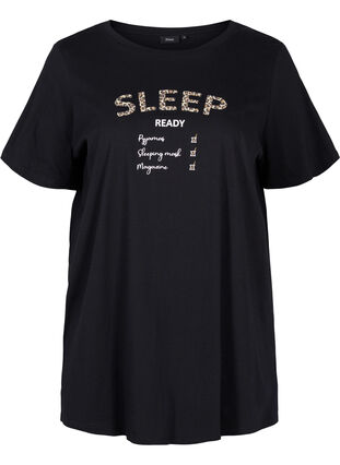 Oversized T-skjorte i økologisk bomull, Black Sleep, Packshot image number 0