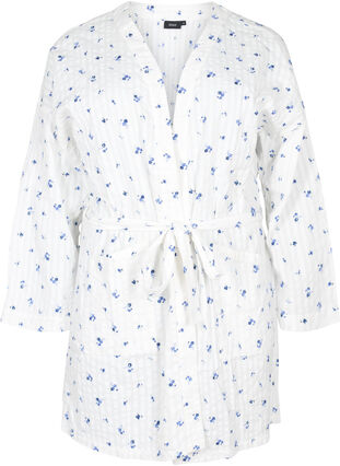 Morgenkåpe i bomull med knyting, Snow White AOP, Packshot image number 0
