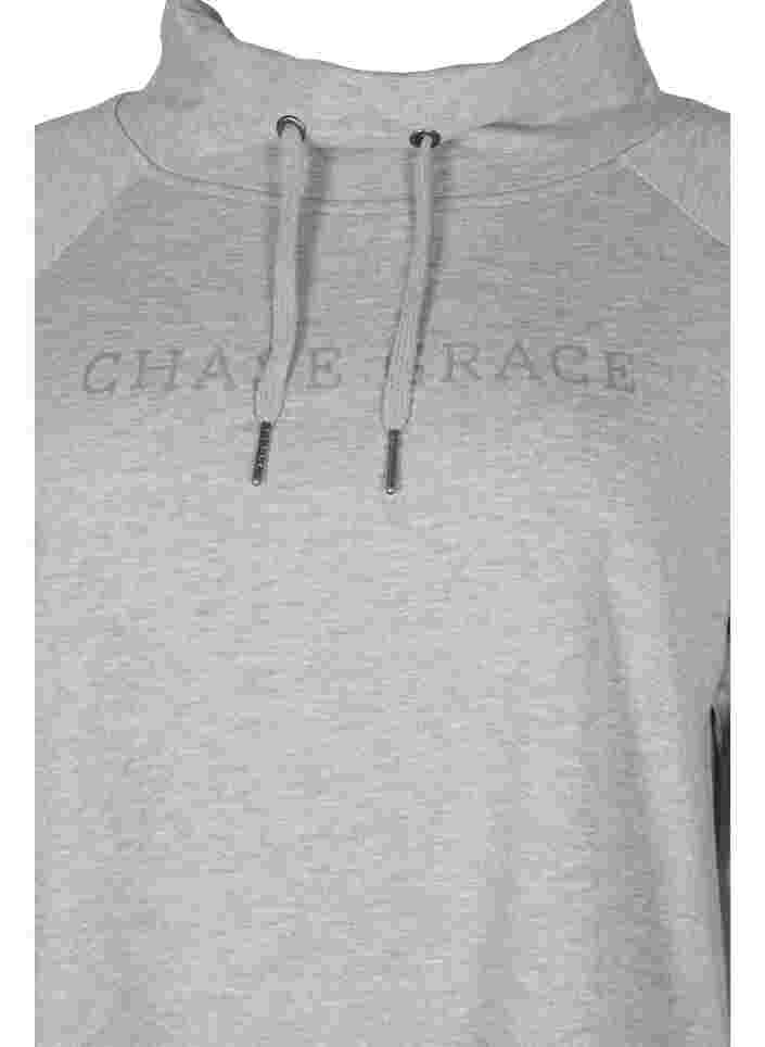 Hettegenser med høy krage, Light Grey Melange, Packshot image number 2