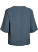 Skjortebluse med v-hals og 3/4 ermer, Gr&oslash;nn, Packshot image number 1