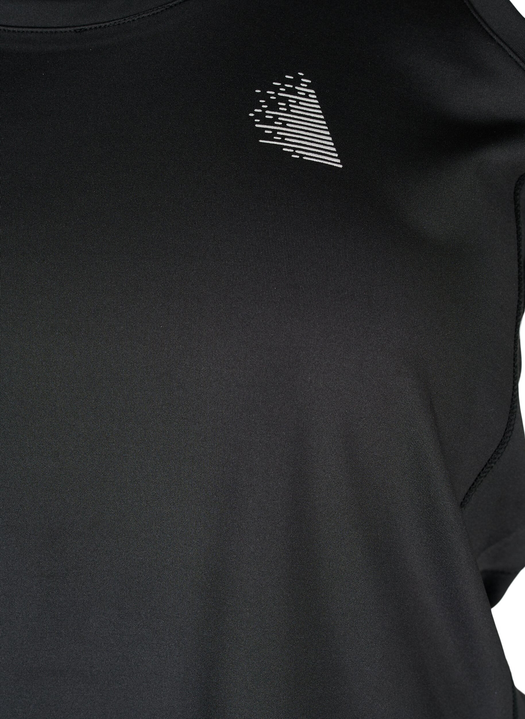 Zizzi Treningstopp med bryterrygg og mesh, Black, Packshot image number 2