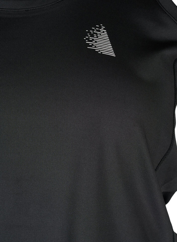 Treningstopp med bryterrygg og mesh, Black, Packshot image number 2